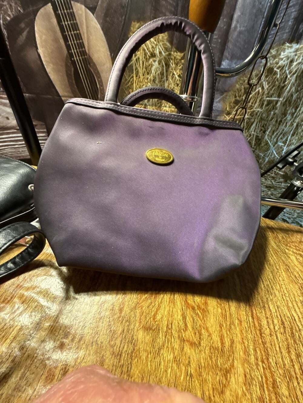 by Tiffany & Co. Vintage Purple Satin Cosmetic Bag Handbag
